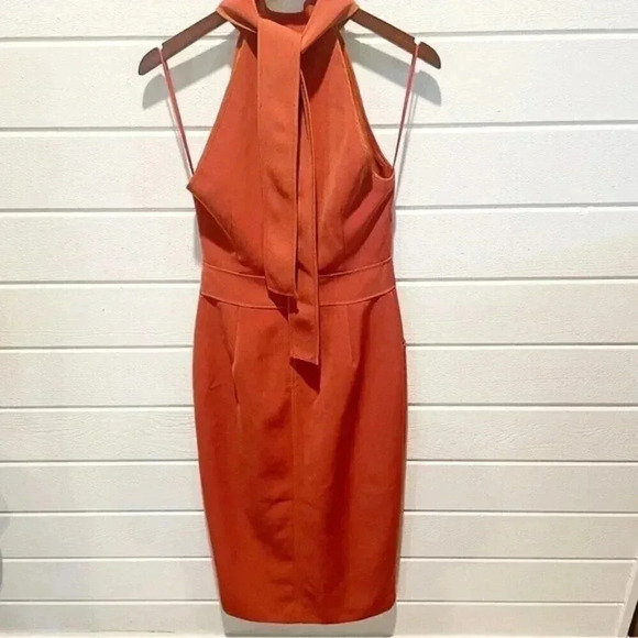 C/Meo Collective Stolen Midi Dress in Rust Halter Neck Sleeveless Size Small - Picture 6 of 13